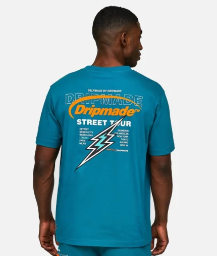 Drip Made Street Tour Boxy Fit T Shirt Green (1)